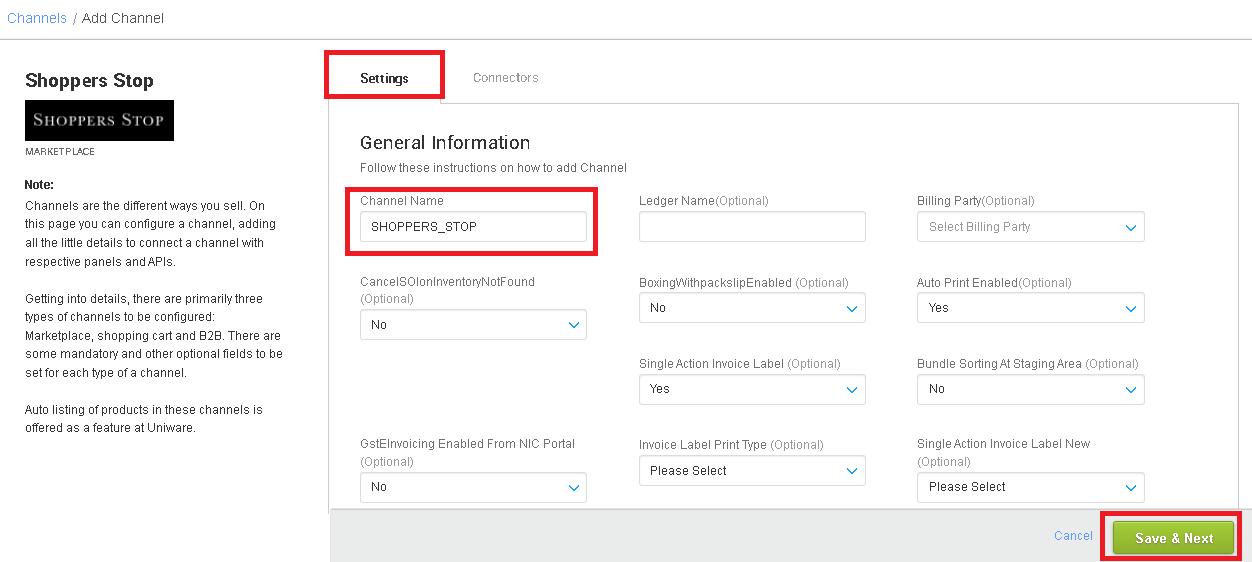 Integration With Shoppers Stop Unicommerce Support Portal