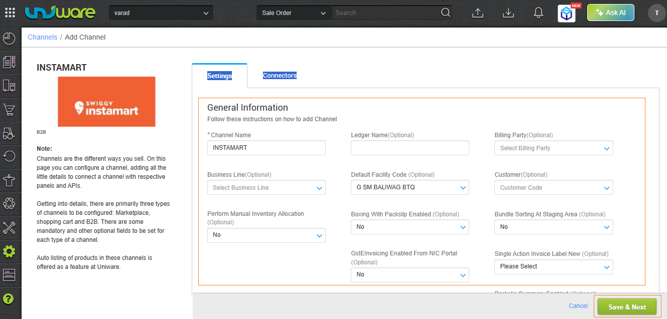 Fill Required Information and Click on Save & Next