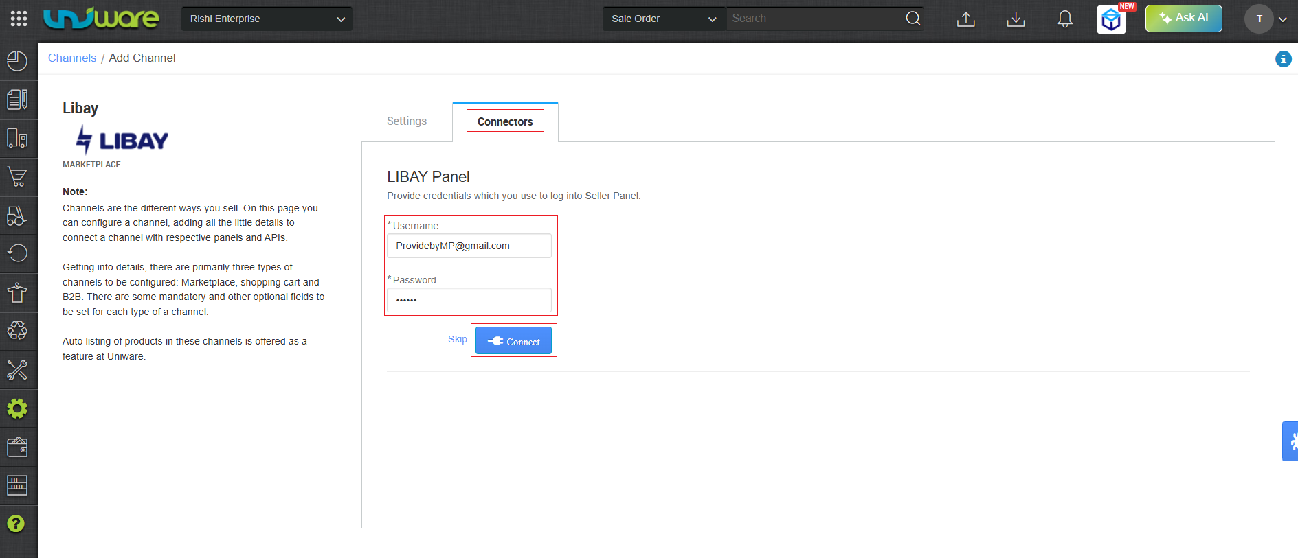 Step_5_Navigate_to_Connector_Tab_and_fill_Username_&_Pass_Provided_By_Sellers_&_Click_Connect